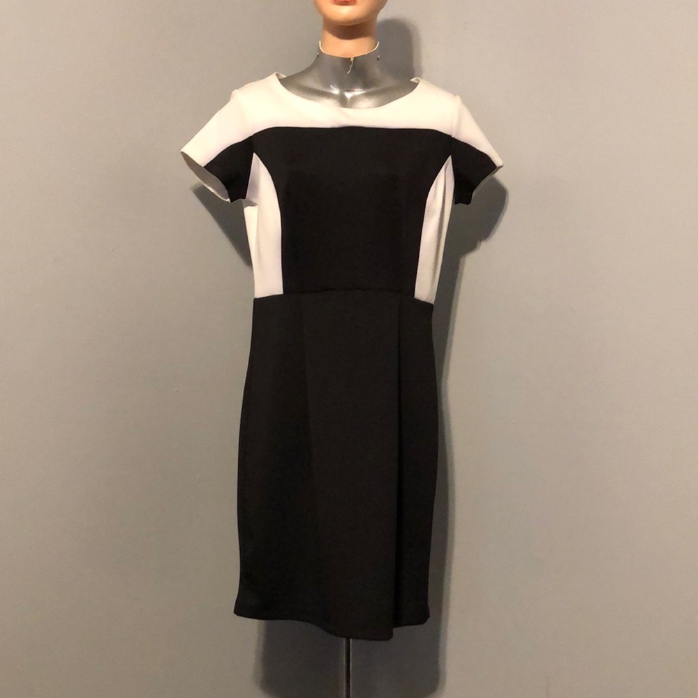 Black and white block color Dress